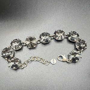Stella and Dot Silver Bracelet with Crystal Accents
